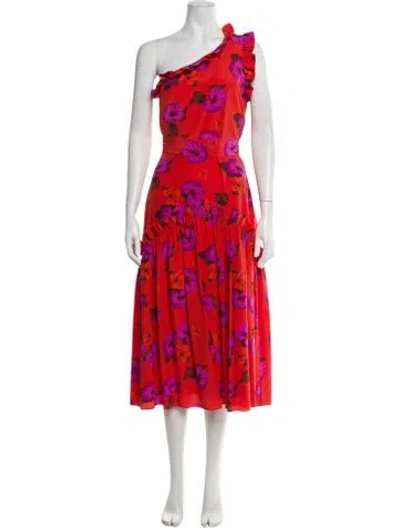 Pre-owned Borgo De Nor Silk Long Dress In Multi