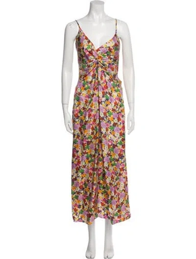 Pre-owned Borgo De Nor Silk Long Dress In Pink