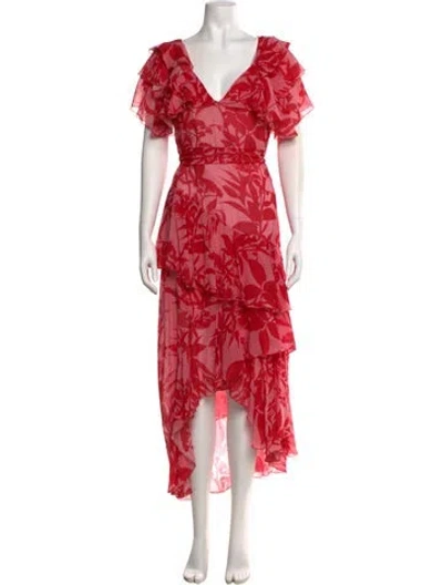 Pre-owned Borgo De Nor Silk Long Dress In Pink