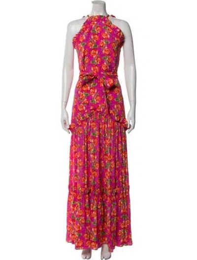 Pre-owned Borgo De Nor Silk Long Dress In Purple