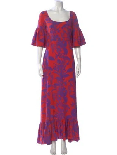 Pre-owned Borgo De Nor Silk Long Dress In Purple
