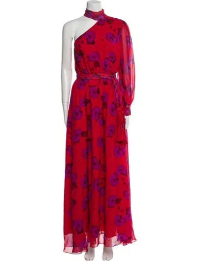 Pre-owned Borgo De Nor Silk Long Dress In Red