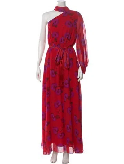 Pre-owned Borgo De Nor Silk Long Dress In Red