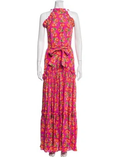 Pre-owned Borgo De Nor Silk Long Dress W/ Tags In Purple