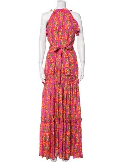 Pre-owned Borgo De Nor Silk Long Dress W/ Tags In Purple