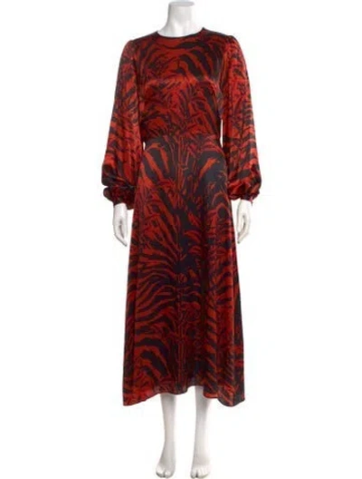 Pre-owned Borgo De Nor Silk Midi Length Dress In Red