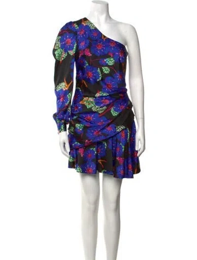 Pre-owned Borgo De Nor Silk Mini Dress In Blue