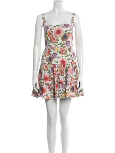 Pre-owned Borgo De Nor Silk Mini Dress In Green/pink/red