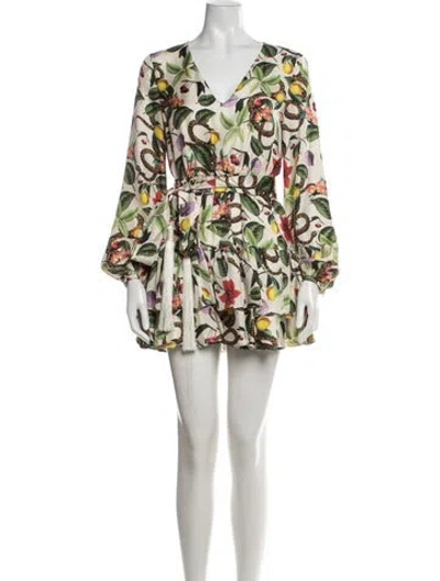 Pre-owned Borgo De Nor Silk Mini Dress In Multicolor