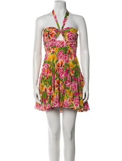 Pre-owned Borgo De Nor Silk Mini Dress In White