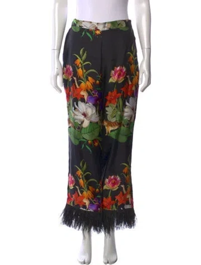 Pre-owned Borgo De Nor Silk Wide Leg Pants In Black