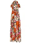 Borgo De Nor Tatiana Floral-printed Linen-blend Midi Dress