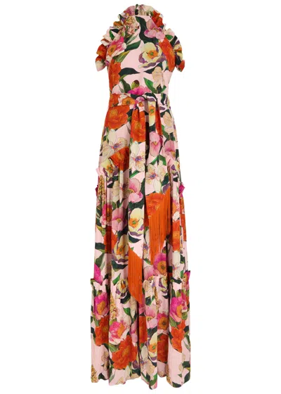 Borgo De Nor Tatiana Floral-printed Linen-blend Midi Dress
