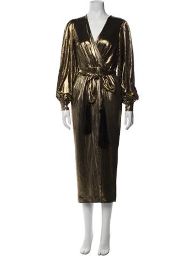 Pre-owned Borgo De Nor V-neck Long Dress In Black