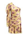Borgo De Nor Woman Mini Dress Mustard Size 6 Polyester, Elastane In Yellow