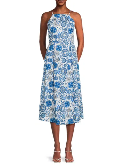 Borgo De Nor Women's Goreti Tie Back Midi Dress In Blue