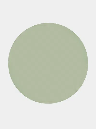 Borgo Delle Tovaglie Filo Linen Round Tablecloth (110in/2.8m) In Green