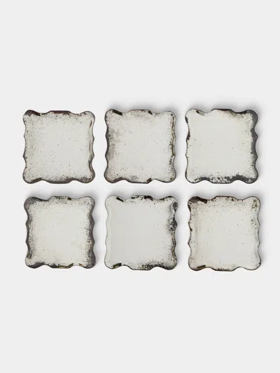Borgo Delle Tovaglie Firenze Mirrored Glass Coasters (set Of 6) In White