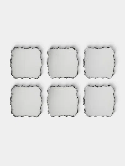 Borgo Delle Tovaglie Firenze Mirrored Glass Placemats (set Of 6 In White