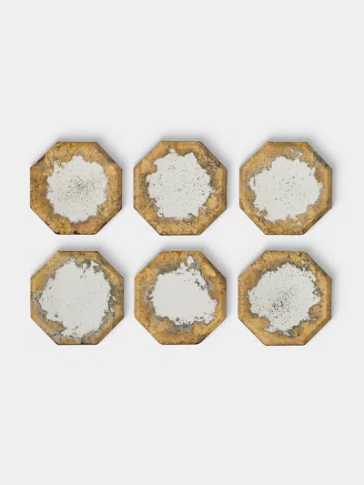 Borgo Delle Tovaglie Octo Mirrored Glass Coasters (set Of 6) In Multi