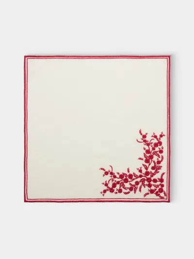 Borgo Delle Tovaglie Venaria Embroidered Linen Napkins (set Of 4) In Multi