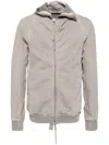 Boris Bidjan Saberi Asymmetric Cotton Hooded Jacket In Grey