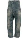Boris Bidjan Saberi Asymmetric Drop-crotch Jeans In Blue