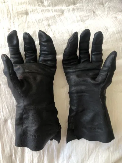 Pre-owned Boris Bidjan Saberi Aw16  Pincer Gloves In Black