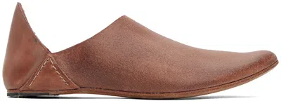 Boris Bidjan Saberi Culatta Distressed-finish Leather Slippers In Dirty Rose