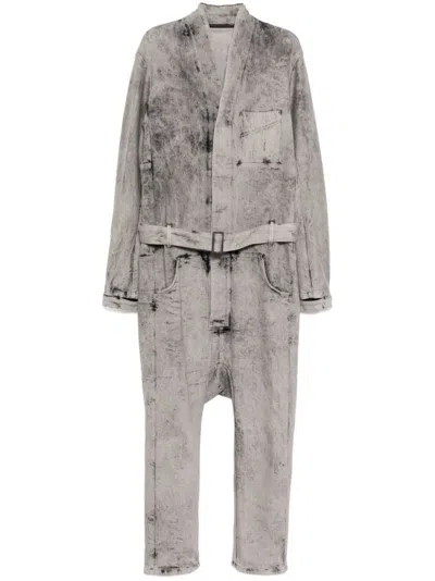 Boris Bidjan Saberi Button-up Jumpsuit In Grey