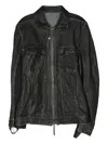 Boris Bidjan Saberi Contrast-stitch Leather Jacket In Black
