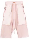 Boris Bidjan Saberi Deconstructed Waffle-effect Shorts In Pink