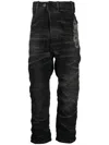 Boris Bidjan Saberi Distressed Cropped Jeans In Black