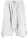 Boris Bidjan Saberi Drop-crotch Drawstring Shorts In Grey