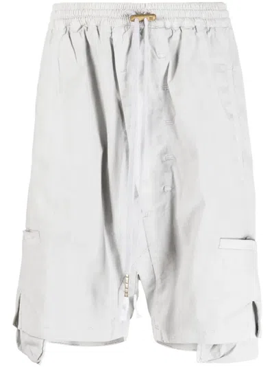 Boris Bidjan Saberi Drop-crotch Drawstring Shorts In Grey