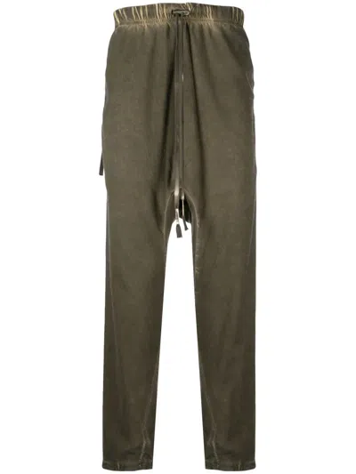 Boris Bidjan Saberi Drop-crotch Drawstring Trousers In Grün