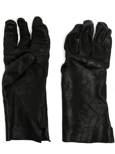 Boris Bidjan Saberi Four-finger Kangaroo Leather Gloves In Black