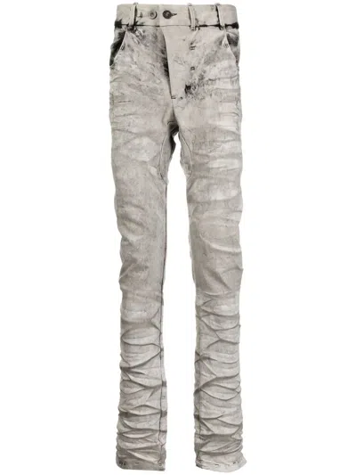 Boris Bidjan Saberi Gathered-detail Skinny Jeans In Green