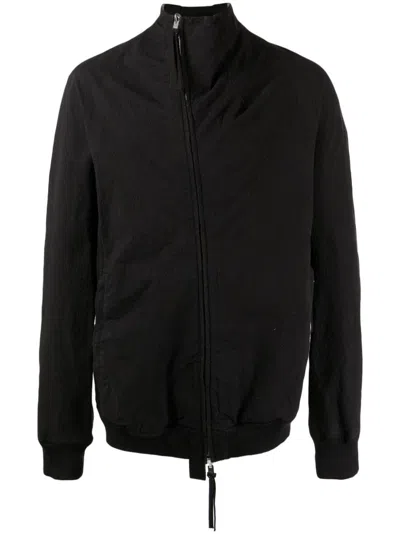Boris Bidjan Saberi High-neck Zipped Cotton Jacket In Black
