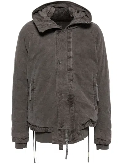 Boris Bidjan Saberi Hooded Padded Jacket In Grey