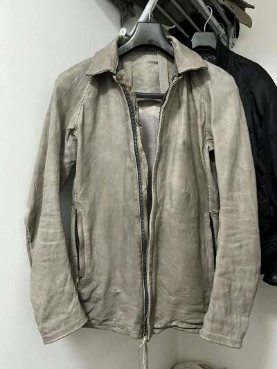 Pre-owned Boris Bidjan Saberi J2 Yak Skin Leather Jacket In Grey