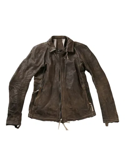 Boris Bidjan Saberi Leather Jacket In Grey