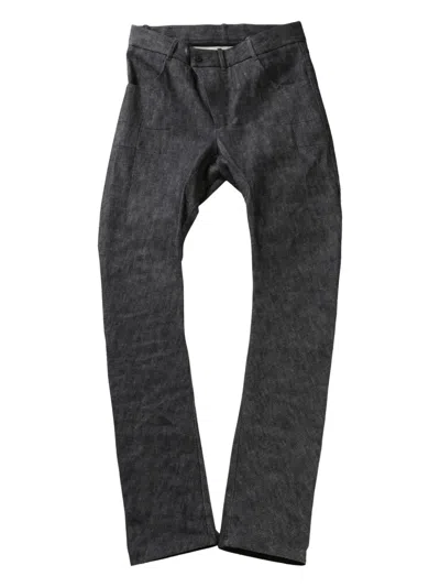 Boris Bidjan Saberi Logo-patch Trousers In Grey