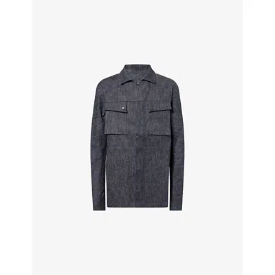 Boris Bidjan Saberi Mens Raw Denim Longline Denim Overshirt Xl