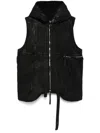 Boris Bidjan Saberi Padded Hooded Vest In Black