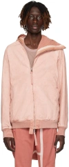 Boris Bidjan Saberi Pink Asymmetric Zip Reversible Jacket In Orange Rose