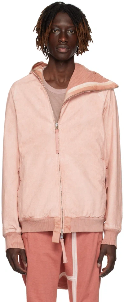 Boris Bidjan Saberi Pink Asymmetric Zip Reversible Jacket In Orange Rose