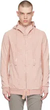 Boris Bidjan Saberi Pink Object-dyed Hoodie In Orange Rose
