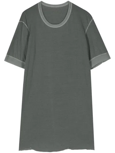 Boris Bidjan Saberi Raw-cut Hem Cotton T-shirt In Green