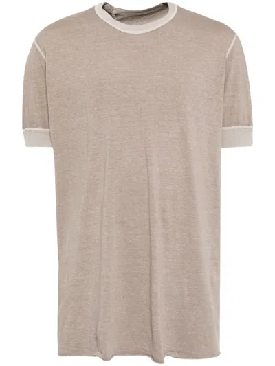 Boris Bidjan Saberi Raw-cut Hem Cotton T-shirt In Grey